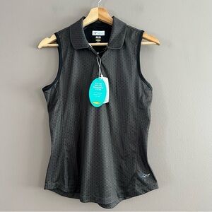 Greg Norman ML75 Play Dry Women’s Sleeveless Golf Polo Shirt Gray Small